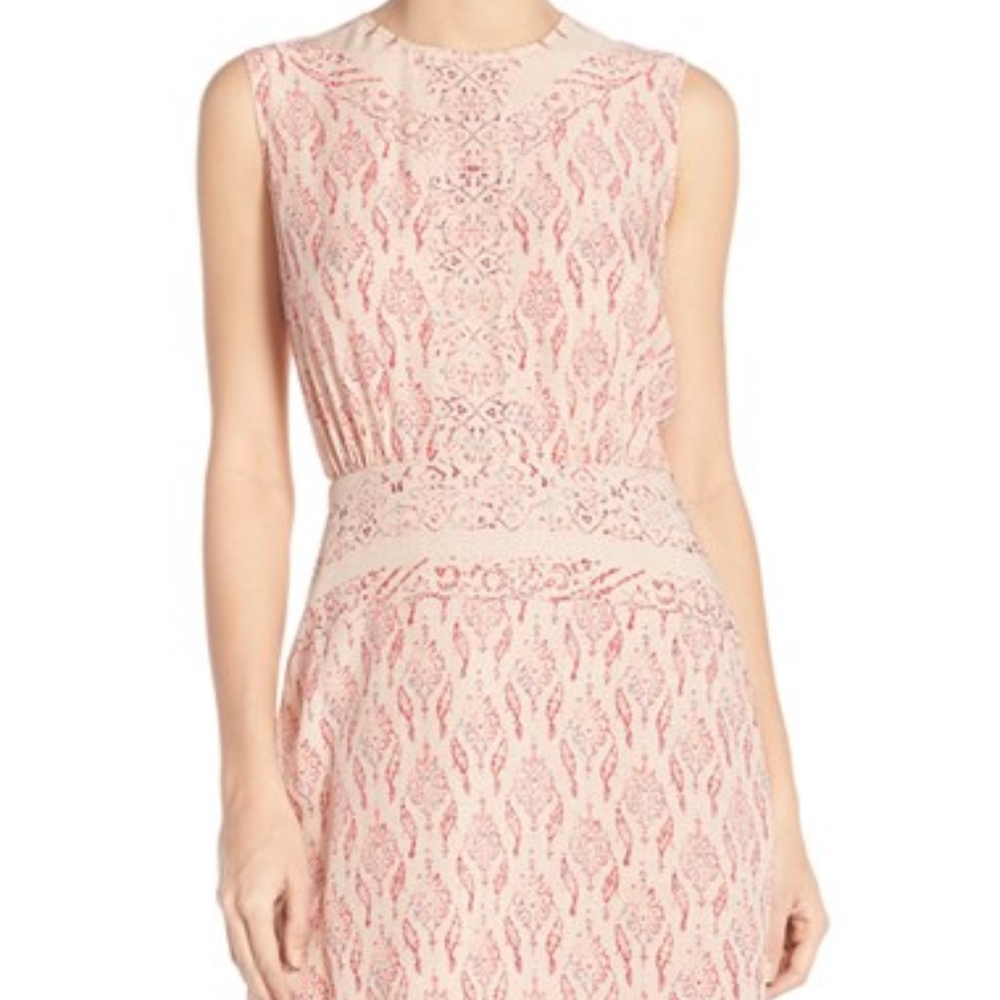 NWOT - Sleeveless Emalea Coral Silk Dress BCBG